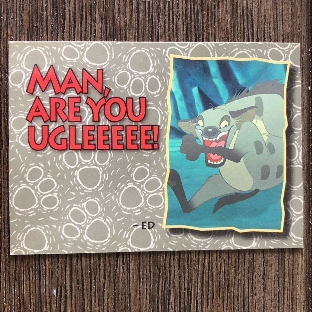 Disney The Lion King 1995 trading card: Man-Are You Ugleeee!  #83
